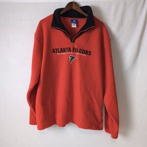 Official NFL x Reebok Atlanta Falconers 1/4 Zip Fleece Sweater Red, Large